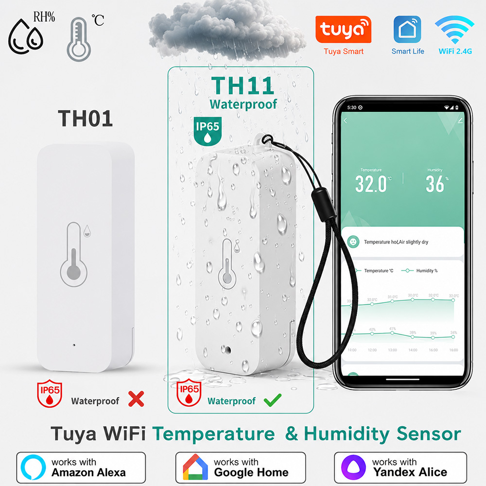 Smart Garden Arduino - IP65 Waterproof Tuya WiFi Outdoor Temperature