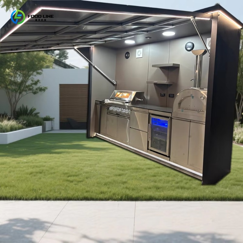 Smart Garden Kitchen - Customized smart closeable shed outdoor kitchen
