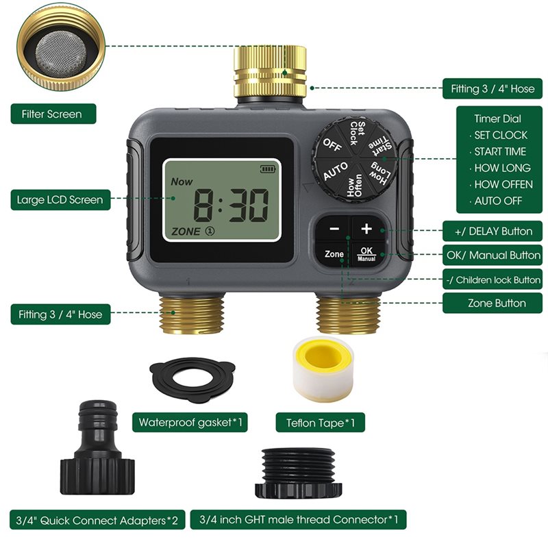 AY14 -Dual Outlets Automatic I - огляд і ціна Smart Garden Irrigation System